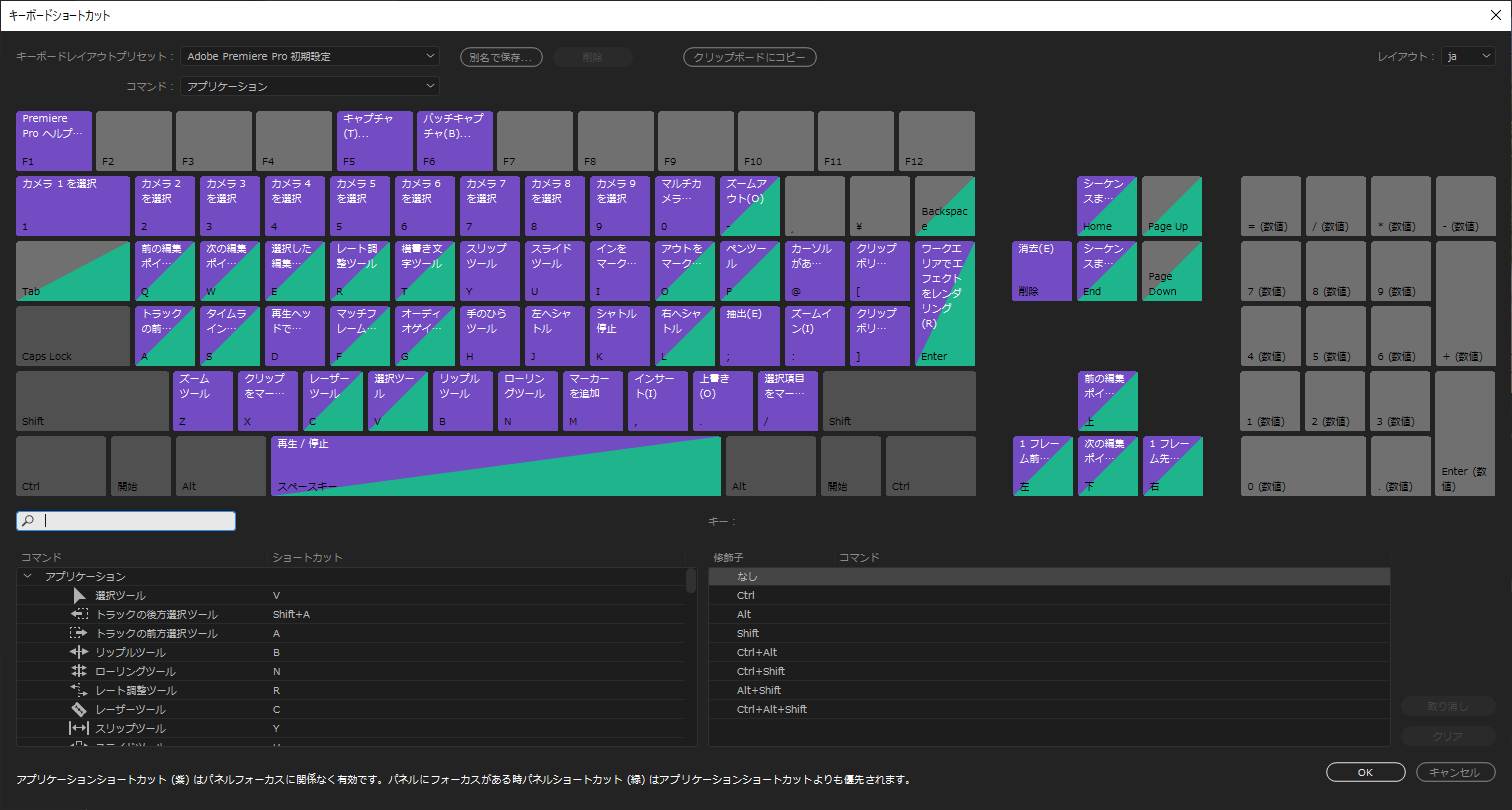 【Premiere Pro】ショートカットキーを設定する方法について